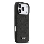 Apple iPhone 17 Pro Kılıf DKNY Orjinal Lisanslı M-safe Şarj Özellikli 3D Yazılı Grid Pattern Kapak