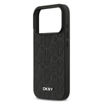 Apple iPhone 17 Pro Kılıf DKNY Orjinal Lisanslı M-safe Şarj Özellikli 3D Yazılı Grid Pattern Kapak