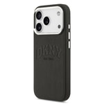 Apple iPhone 17 Pro Kılıf DKNY Orjinal Lisanslı M-safe Şarj Özellikli PU Deri Kabartmalı Kapak