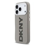 Apple iPhone 17 Pro Kılıf DKNY Orjinal Lisanslı M-safe Şarj Özellikli PU Büyük Dikey Logolu Kapak