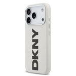 Apple iPhone 17 Pro Kılıf DKNY Orjinal Lisanslı M-safe Şarj Özellikli PU Büyük Dikey Logolu Kapak