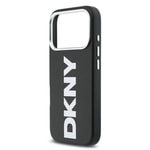 Apple iPhone 17 Pro Kılıf DKNY Orjinal Lisanslı M-safe Şarj Özellikli PU Büyük Dikey Logolu Kapak