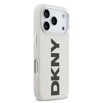 Apple iPhone 17 Pro Kılıf DKNY Orjinal Lisanslı M-safe Şarj Özellikli PU Büyük Dikey Logolu Kapak