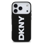 Apple iPhone 17 Pro Kılıf DKNY Orjinal Lisanslı M-safe Şarj Özellikli PU Büyük Dikey Logolu Kapak