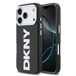 Apple iPhone 17 Pro Kılıf DKNY Orjinal Lisanslı M-safe Şarj Özellikli PU Büyük Dikey Logolu Kapak