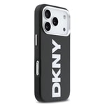 Apple iPhone 17 Pro Kılıf DKNY Orjinal Lisanslı M-safe Şarj Özellikli PU Büyük Dikey Logolu Kapak