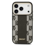 Apple iPhone 17 Pro Kılıf DKNY Orjinal Lisanslı M-safe Şarj Özellikli 3D Yazılı Checkered Pattern Kapak