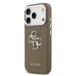 Apple iPhone 17 Pro Kılıf Guess Orjinal Lisanslı Grained 4G Metal Büyük Logolu Kapak
