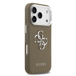 Apple iPhone 17 Pro Kılıf Guess Orjinal Lisanslı Grained 4G Metal Büyük Logolu Kapak