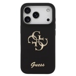 Apple iPhone 17 Pro Kılıf Guess Orjinal Lisanslı Grained Yazı Logolu Kapak