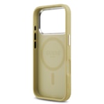 Apple iPhone 17 Pro Kılıf Guess Orjinal Lisanslı M-safe Şarj Özellikli Metal Kamera Çerçeveli Üçgen Logolu Glitter Kapak