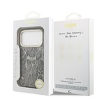 Apple iPhone 17 Pro Kılıf Guess Orjinal Lisanslı M-safe Şarj Özellikli Yazı Logolu Python Desenli Kapak