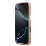 Apple iPhone 17 Pro Kılıf Guess Orjinal Lisanslı M-safe Şarj Özellikli Metal Kamera Çerçeveli Üçgen Logolu Glitter Kapak