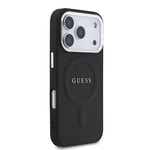 Apple iPhone 17 Pro Kılıf Guess Orjinal Lisanslı M-safe Şarj Özellikli Klasik Yazı Logolu PU Deri Kapak