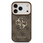Apple iPhone 17 Pro Kılıf Guess Orjinal Lisanslı Gold Metal Kamera Çerçeveli 4G Desenli Metal Büyük 4G ve Yazı Logolu Kapak