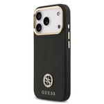 Apple iPhone 17 Pro Kılıf Guess Orjinal Lisanslı M-safe Şarj Özellikli Grained Yazı ve Taşlı 4G Logolu Kapak