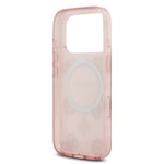 Apple iPhone 17 Pro Kılıf Guess Orjinal Lisanslı M-safe Şarj Özellikli IML Peony ve 4G Desenli Klasik Logolu Kapak
