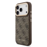 Apple iPhone 17 Pro Kılıf Guess Orjinal Lisanslı M-safe Şarj Özellikli 4G Metal Büyük Logolu Kartlıklı Kapak