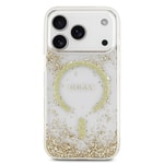 Apple iPhone 17 Pro Kılıf Guess Orjinal Lisanslı M-safe Şarj Özellikli Transparan Resin Bottom Kapak