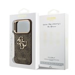 Apple iPhone 17 Pro Kılıf Guess Orjinal Lisanslı Gold Metal Kamera Çerçeveli 4G Desenli Metal Büyük 4G ve Yazı Logolu Kapak