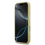 Apple iPhone 17 Pro Kılıf Guess Orjinal Lisanslı M-safe Şarj Özellikli Metal Kamera Çerçeveli Üçgen Logolu Glitter Kapak