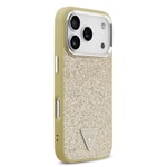 Apple iPhone 17 Pro Kılıf Guess Orjinal Lisanslı M-safe Şarj Özellikli Metal Kamera Çerçeveli Üçgen Logolu Glitter Kapak