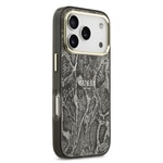 Apple iPhone 17 Pro Kılıf Guess Orjinal Lisanslı M-safe Şarj Özellikli Yazı Logolu Python Desenli Kapak