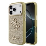 Apple iPhone 17 Pro Kılıf Guess Orjinal Lisanslı 4G Büyük Metal Kamera Çerçeveli ve Logolu Glitter Kapak