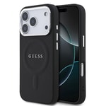 Apple iPhone 17 Pro Kılıf Guess Orjinal Lisanslı M-safe Şarj Özellikli Klasik Yazı Logolu PU Deri Kapak