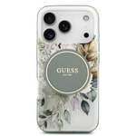 Apple iPhone 17 Pro Kılıf Guess Orjinal Lisanslı M-safe Şarj Özellikli Flower Tonal Circle Kapak