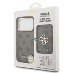 Apple iPhone 17 Pro Kılıf Guess Orjinal Lisanslı M-safe Şarj Özellikli 4G Metal Büyük Logolu Kartlıklı Kapak
