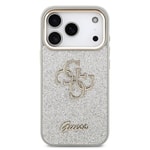 Apple iPhone 17 Pro Kılıf Guess Orjinal Lisanslı 4G Büyük Metal Kamera Çerçeveli ve Logolu Glitter Kapak