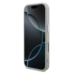 Apple iPhone 17 Pro Kılıf Guess Orjinal Lisanslı M-safe Şarj Özellikli Metal Kamera Çerçeveli Üçgen Logolu Glitter Kapak