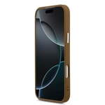 Apple iPhone 17 Pro Kılıf Guess Orjinal Lisanslı M-safe Şarj Özellikli PU Deri Metal Kamera Çerçeveli Üçgen Logolu Kapak
