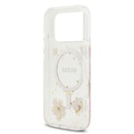 Apple iPhone 17 Pro Kılıf Guess Orjinal Lisanslı M-safe Şarj Özellikli Transparan Resin Flowers Kapak