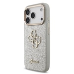 Apple iPhone 17 Pro Kılıf Guess Orjinal Lisanslı 4G Büyük Metal Kamera Çerçeveli ve Logolu Glitter Kapak
