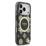 Apple iPhone 17 Pro Kılıf Guess Orjinal Lisanslı M-safe Şarj Özellikli IML Peony ve 4G Desenli Klasik Logolu Kapak