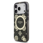 Apple iPhone 17 Pro Kılıf Guess Orjinal Lisanslı M-safe Şarj Özellikli IML Peony ve 4G Desenli Klasik Logolu Kapak