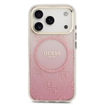 Apple iPhone 17 Pro Kılıf Guess Orjinal Lisanslı M-safe Şarj Özellikli 4G Desenli Simli Silikon Kapak
