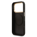 Apple iPhone 17 Pro Kılıf Guess Orjinal Lisanslı M-safe Şarj Özellikli Gold Metal Kamera Çerçeveli Taşlı 4G Logolu Kapak