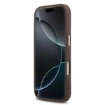 Apple iPhone 17 Pro Kılıf Guess Orjinal Lisanslı M-safe Şarj Özellikli Gold Metal Kamera Çerçeveli Taşlı Üçgen Logo 4G Desenli Kapak