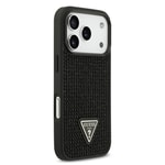 Apple iPhone 17 Pro Kılıf Guess Orjinal Lisanslı Taşlı Arka Yüzey Üçgen Logolu Kapak