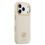 Apple iPhone 17 Pro Kılıf Guess Orjinal Lisanslı M-safe Şarj Özellikli Grained Yazı ve Taşlı 4G Logolu Kapak