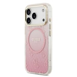 Apple iPhone 17 Pro Kılıf Guess Orjinal Lisanslı M-safe Şarj Özellikli 4G Desenli Simli Silikon Kapak