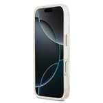 Apple iPhone 17 Pro Kılıf Guess Orjinal Lisanslı M-safe Şarj Özellikli Simli Çiçek Desenli Metal Kamera Çerçeveli Üçgen Logolu Kapak