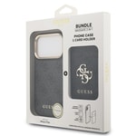 Apple iPhone 17 Pro Kılıf Guess Orjinal Lisanslı M-safe Şarj Özellikli 4G Metal Büyük Logolu Kartlıklı Kapak