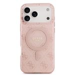 Apple iPhone 17 Pro Kılıf Guess Orjinal Lisanslı M-safe Şarj Özellikli IML Baskılı Klasik Logolu 4G Desenli Kapak