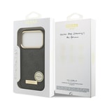 Apple iPhone 17 Pro Kılıf Guess Orjinal Lisanslı M-safe Şarj Özellikli 4G Desenli PU Metal Plaka Klasik Logolu Kapak