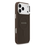 Apple iPhone 17 Pro Kılıf Guess Orjinal Lisanslı M-safe Şarj Özellikli IML Peony ve 4G Desenli Klasik Logolu Kapak