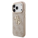 Apple iPhone 17 Pro Kılıf Guess Orjinal Lisanslı Gold Metal Kamera Çerçeveli 4G Desenli Metal Büyük 4G ve Yazı Logolu Kapak